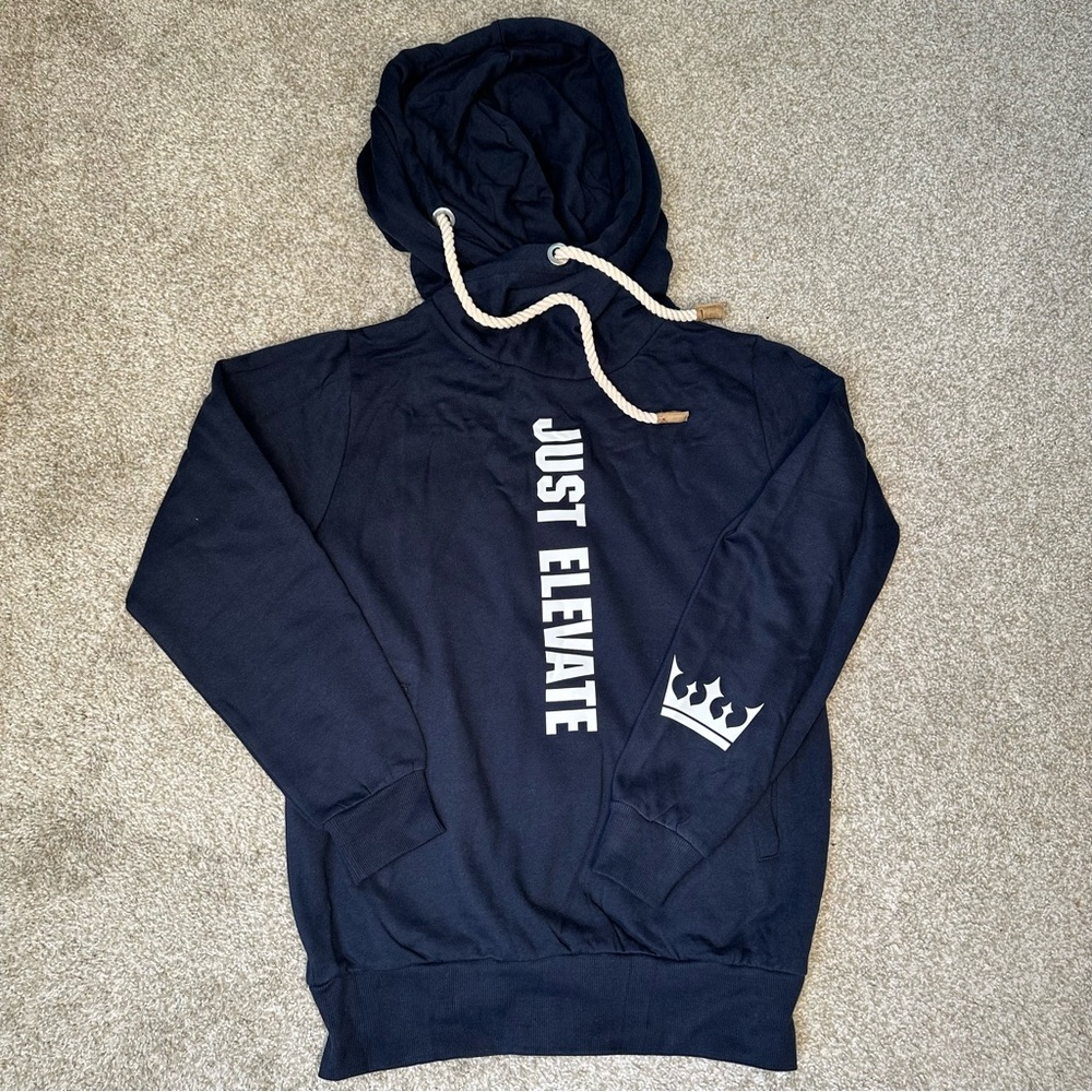 JUST ELEVATE | Glow In The Dark | navy blue hoodie! NEW!